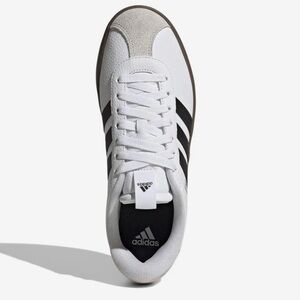 adidas Unisex White/Grey Sneakers with Black Stripes Leather/Suede
